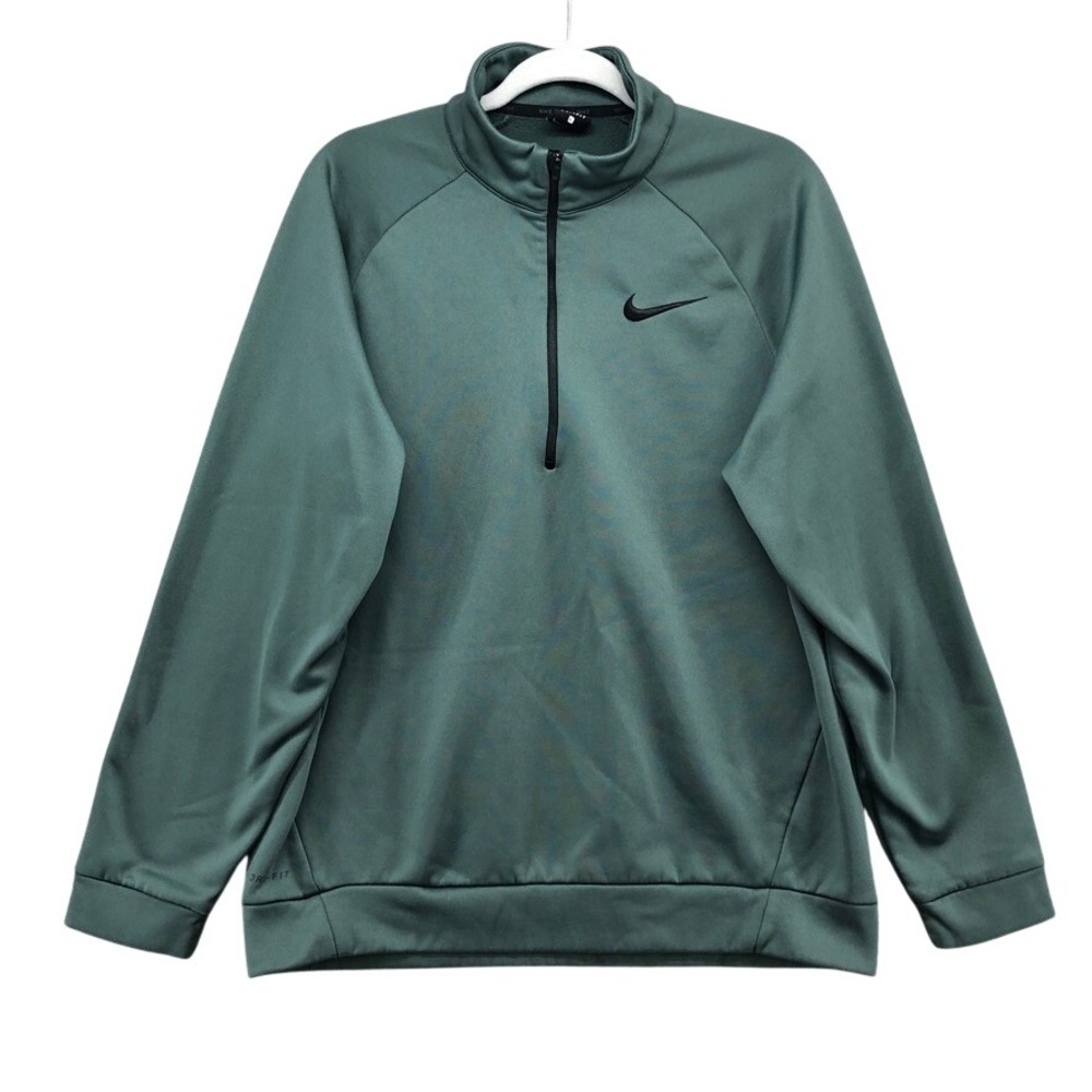 Nike Pullover Mens Large Green Dri-Fit Quarter Zip Fleece Gorpcore Activewear